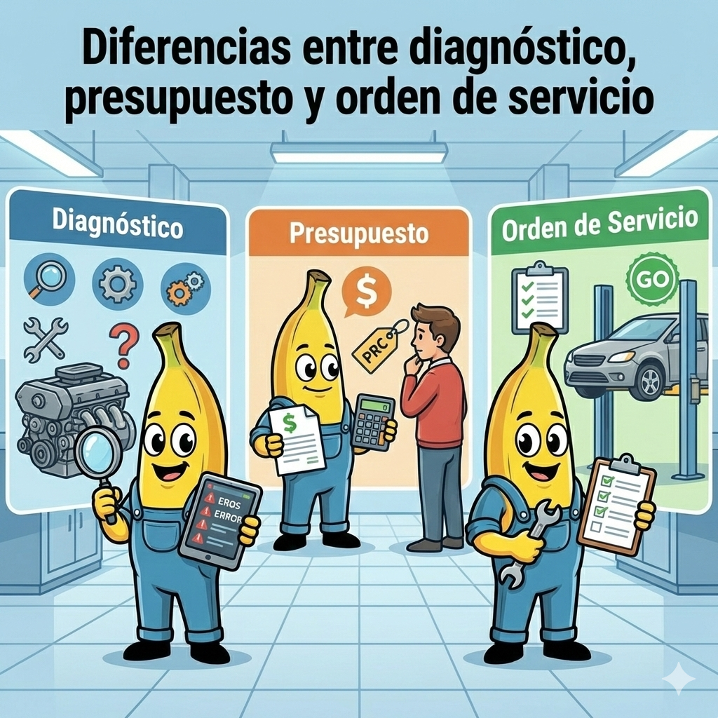 Diferencias entre diagnóstico, presupuesto y orden de servicio