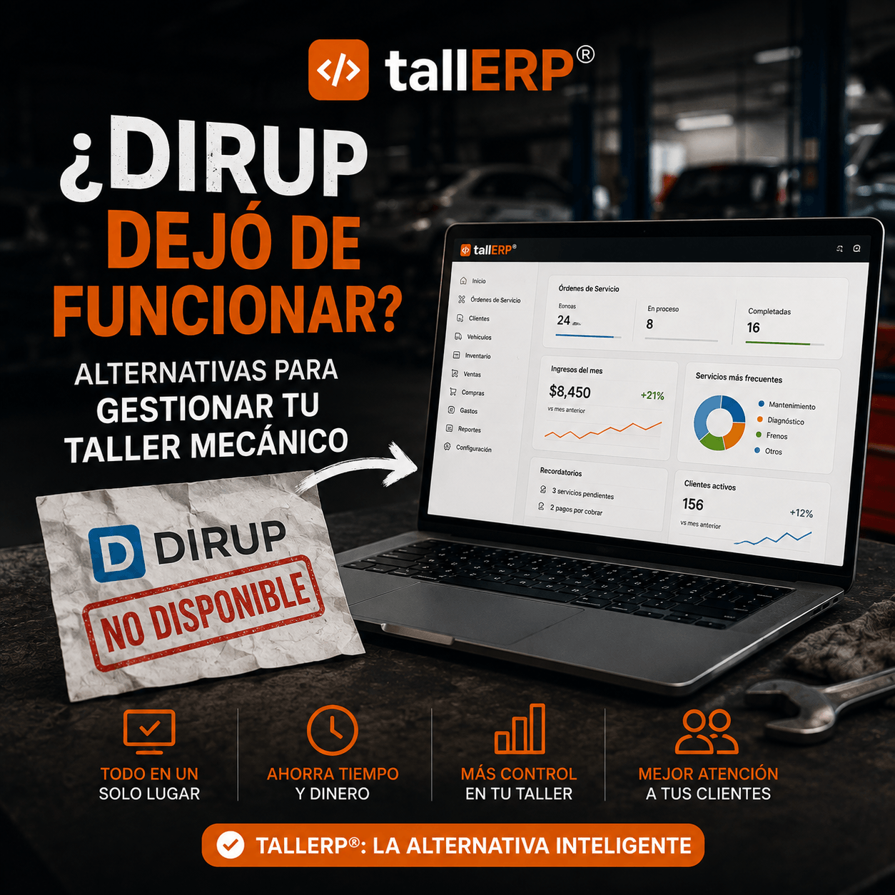 ¿Dirup dejó de funcionar? Alternativas para gestionar tu taller mecánico