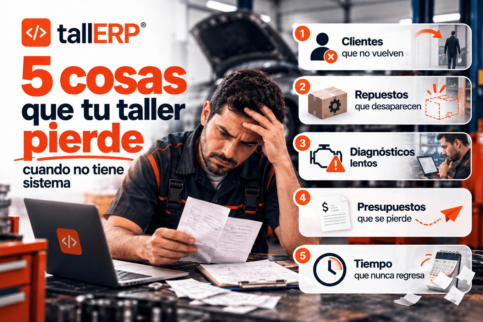 5 cosas que tu taller pierde cuando no tiene sistema