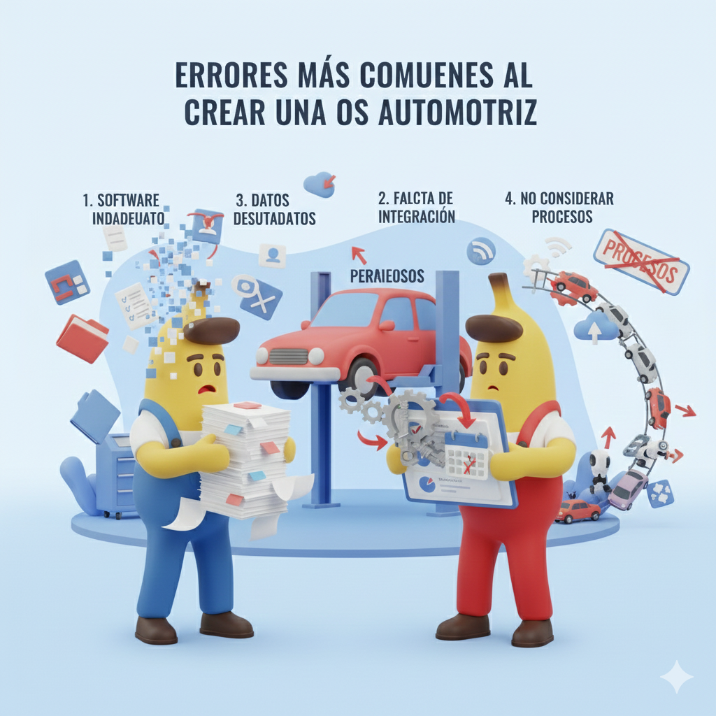 Errores más comunes al crear una OS automotriz