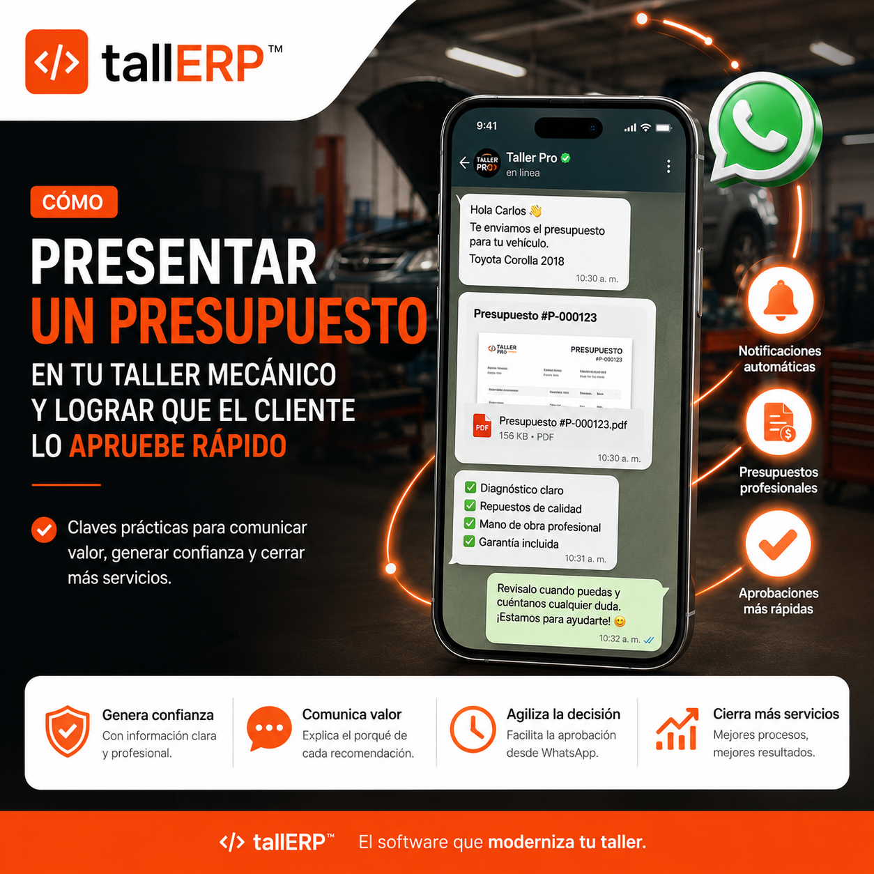 Cómo presentar un presupuesto en tu taller mecánico y lograr que el cliente lo apruebe rápido